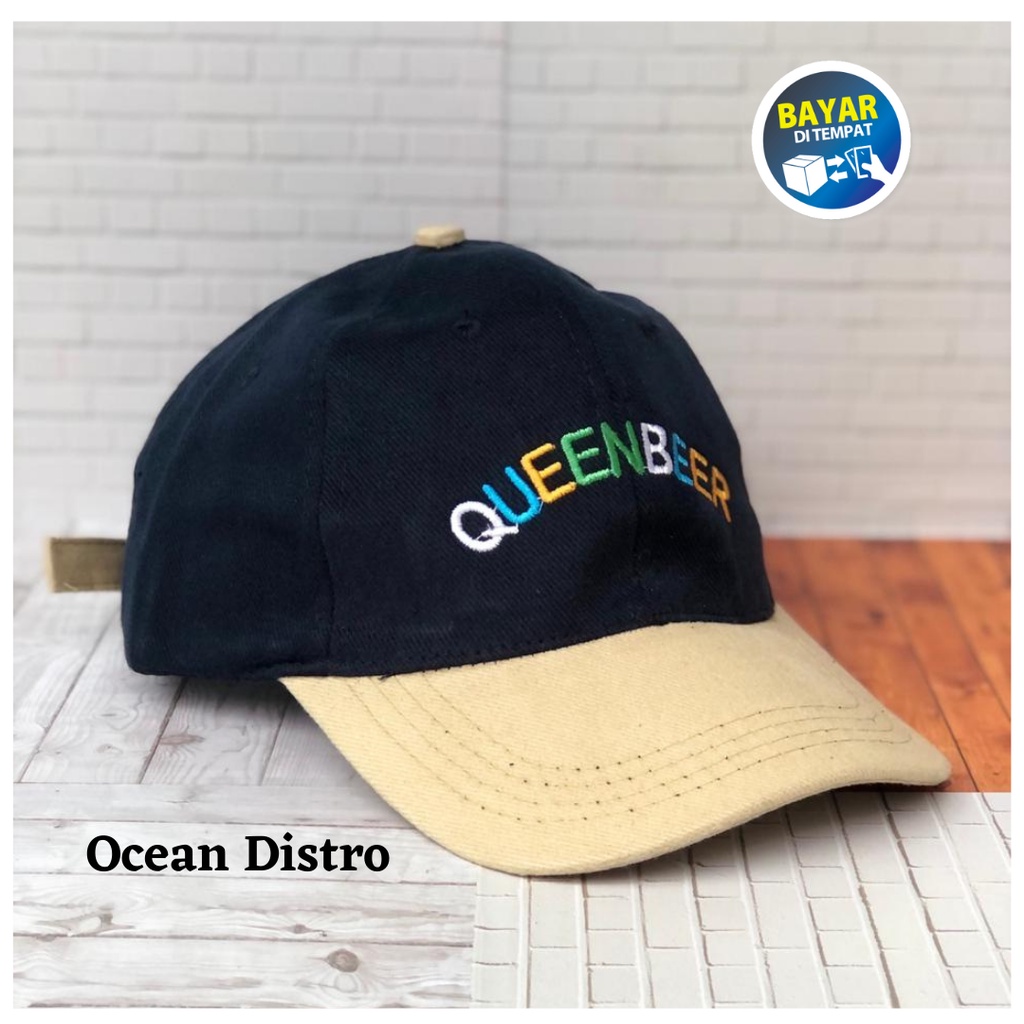 (COD) Topi Distro QUEENBEER pria/Topi snapback Rappel Original premium clip besi anti karat dan berkualitas