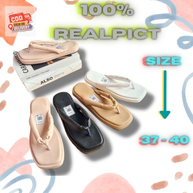 Sandal Sendal Jepit Wedges Wanita 3cm  BK 13
