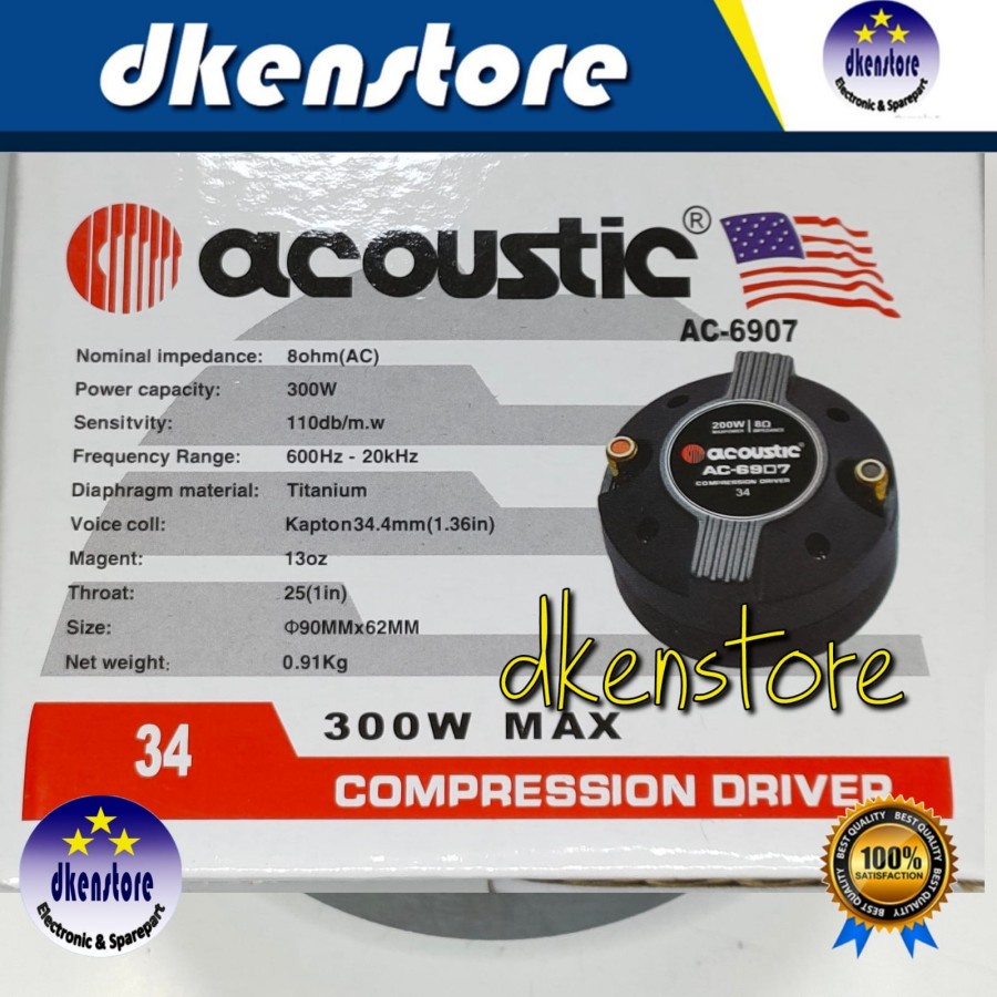 Driver Tweeter Acoustic 34 Compression twiter AC6907