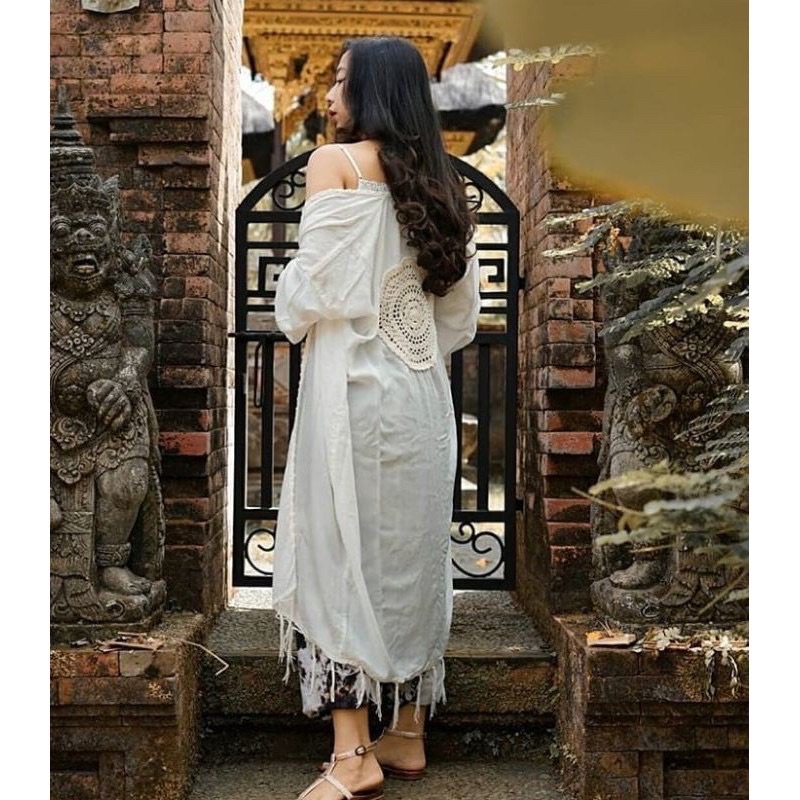 Outer Balinese Panjang Dan Pendek Jasmine Cardigan Lace Busana Pantai