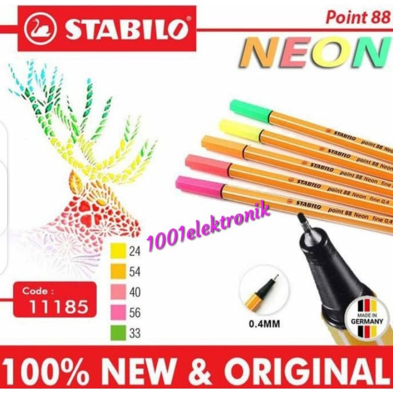 

Stabilo Point 88 Neon / Fineliner pen Warna