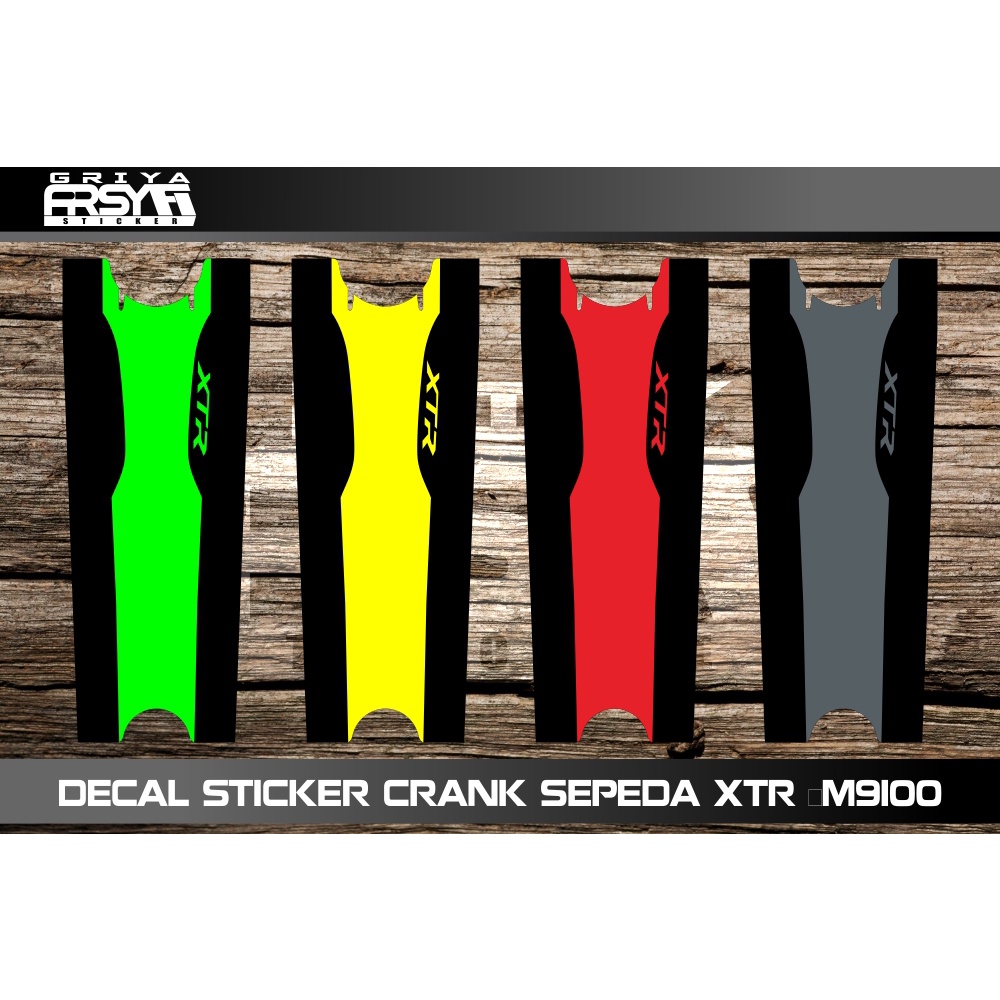 Decal Sticker Crank sepeda MTB XTR M9100 Crank sepeda