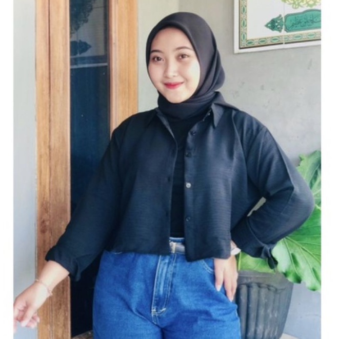grosir_solo || KEMEJA CROP CRINKLE AIRFLOW / HANIN CROP / KEISYA CROP