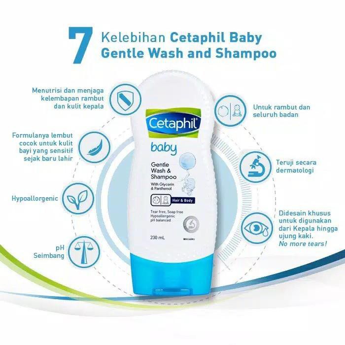 Cetaphil Gentle Wash &amp; Shampoo With Glycerin &amp; Panthenol (230ML) Original 100%