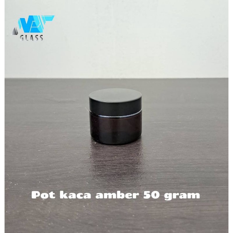 pot cream kaca amber 50gr / botol pot kaca amber 50ml / pot cream 50gram