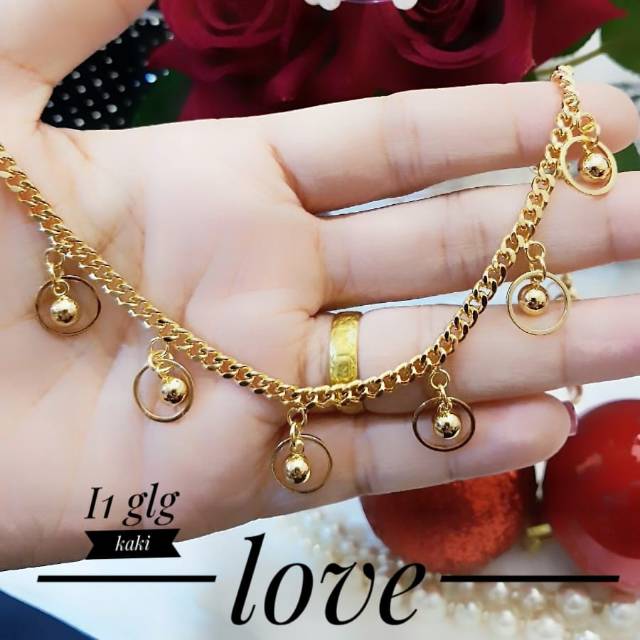 Xuping gelang kaki lapis emas 24k 1477k