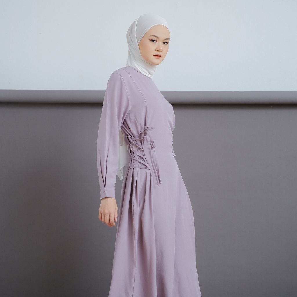 Mayoutfit Heynra Maxidress | Dress Gamis Muslim Wanita Tali Pinggang-4