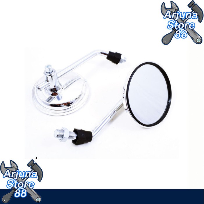 Spion Variasi Bulat Vespa New Chrome Tiang Pendek Motor Honda