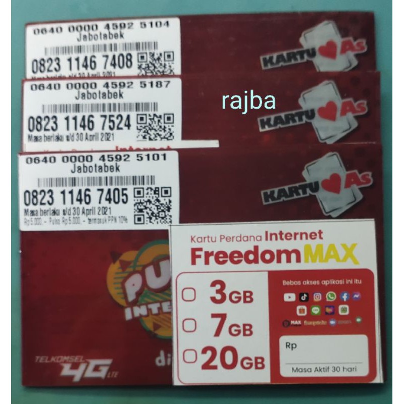 SP KARTU PERDANA TELKOMSEL KUOTA 3GB ALL JARINGAN