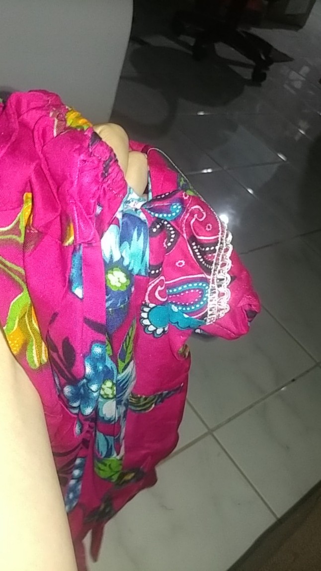 Daster Batik Rayon Anak Lengan Renda Pendek,baju Harian Anak Grosir Murah