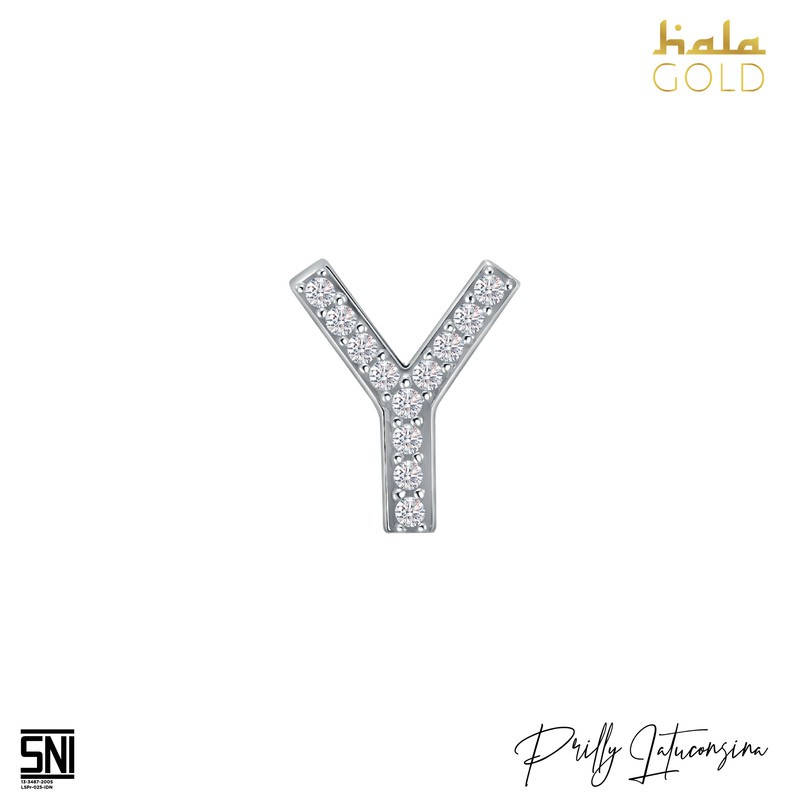 Liontin Emas Prilly Lop U Gold Huruf Alphabet Y