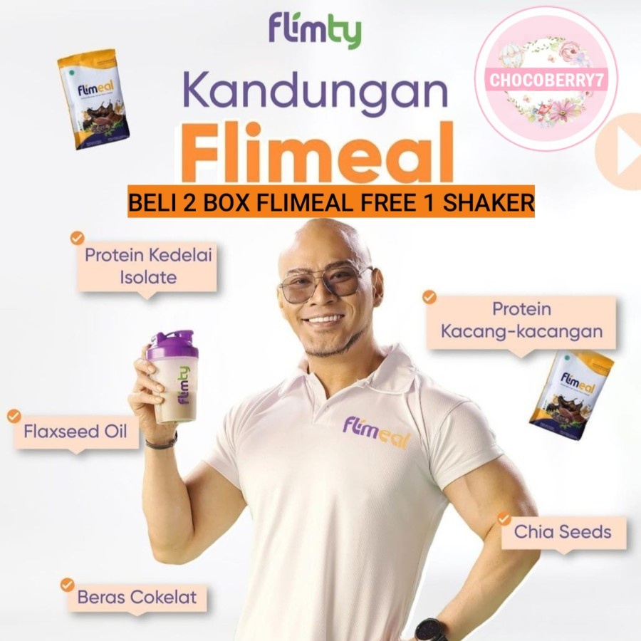 Flimeal Meal Replacement by Flimty Beli 2 Box Free Shaker