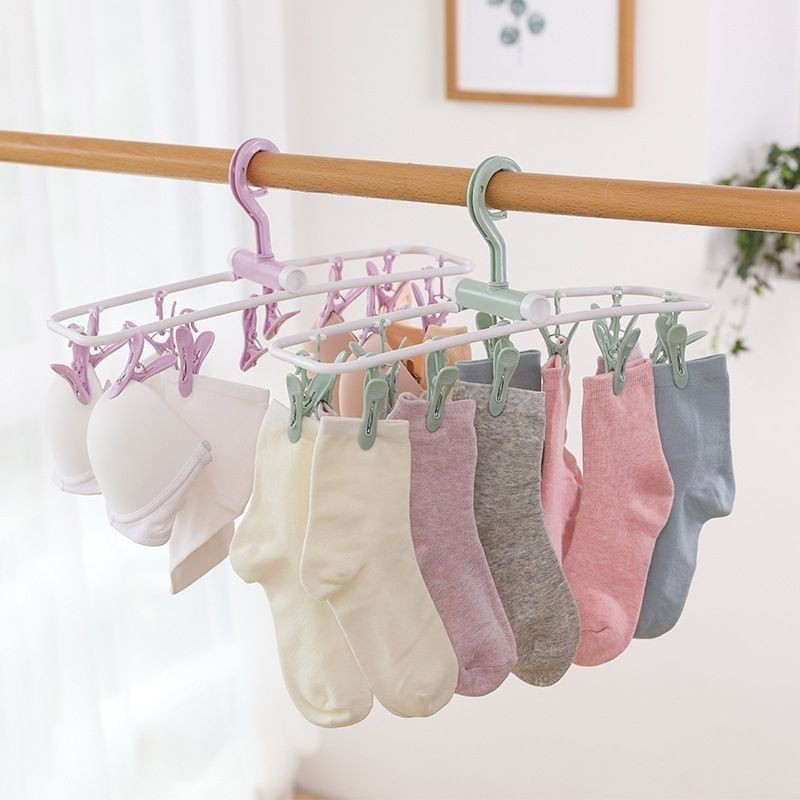 HANGER JEMURAN LIPAT / GANTUNGAN JEPITAN JEMURAN BRA /BAJU BAYI /KAOS KAKI /UNDERWEAR HANGER 32 JEPIT TERMURAH