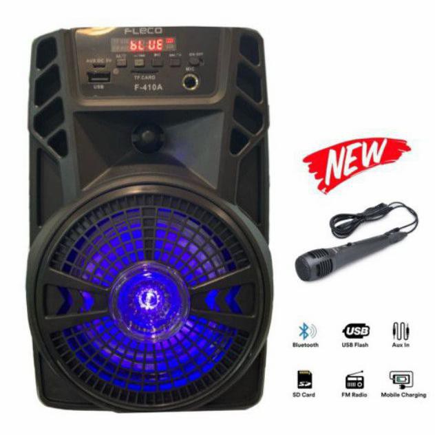 Speaker Bluetooth Fleco F-410 Plus Mic//Salon Aktif//Speaker Karaoke Termurah