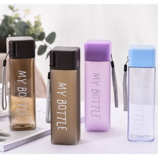 MOS Botol Tempat minum My Bottle Petak Doff / Botol Persegi 500ml / Mybottle CLAIR High Quality
