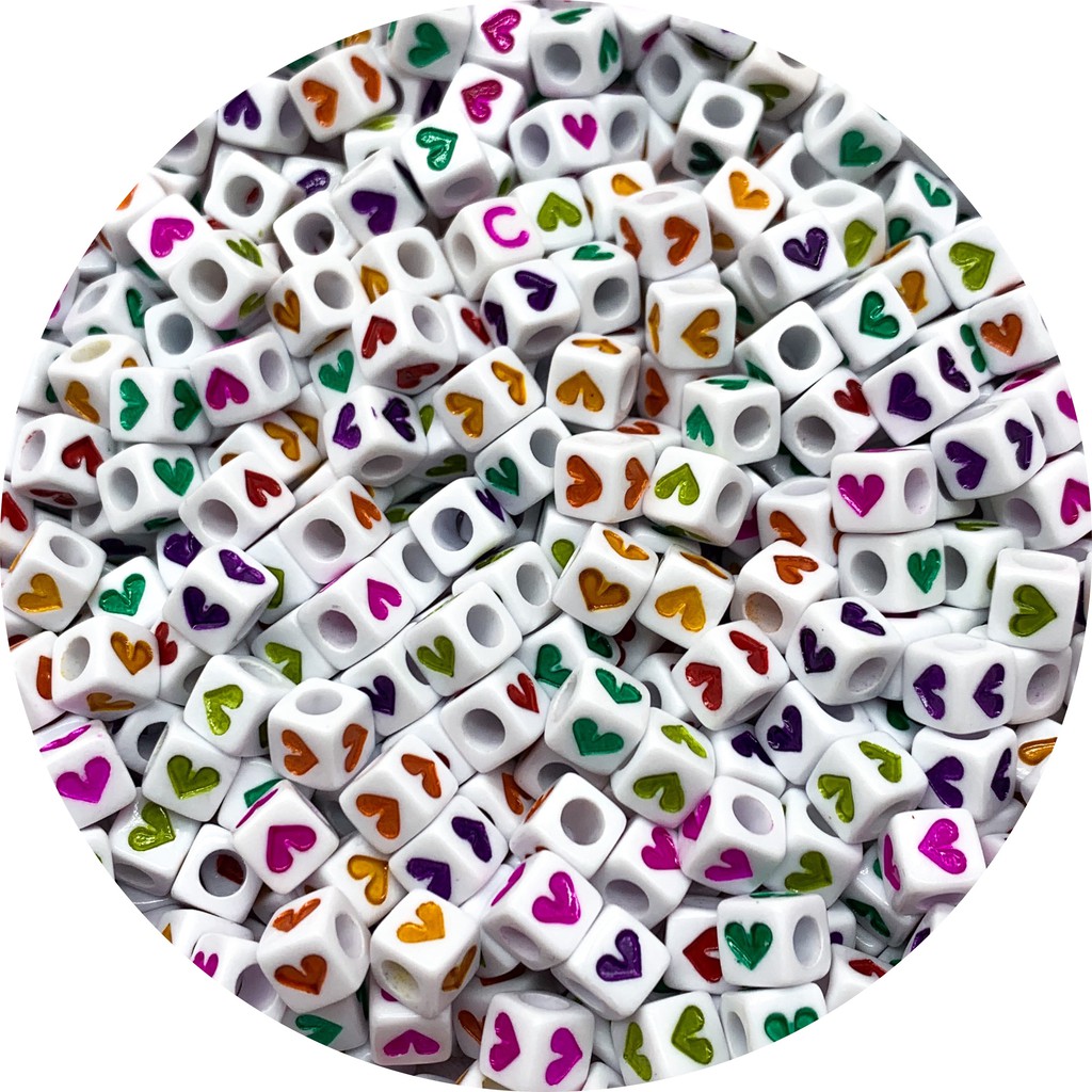 100pcs Manik-Manik Spacer Bahan Akrilik Ukuran 6x6mm Untuk Gelang