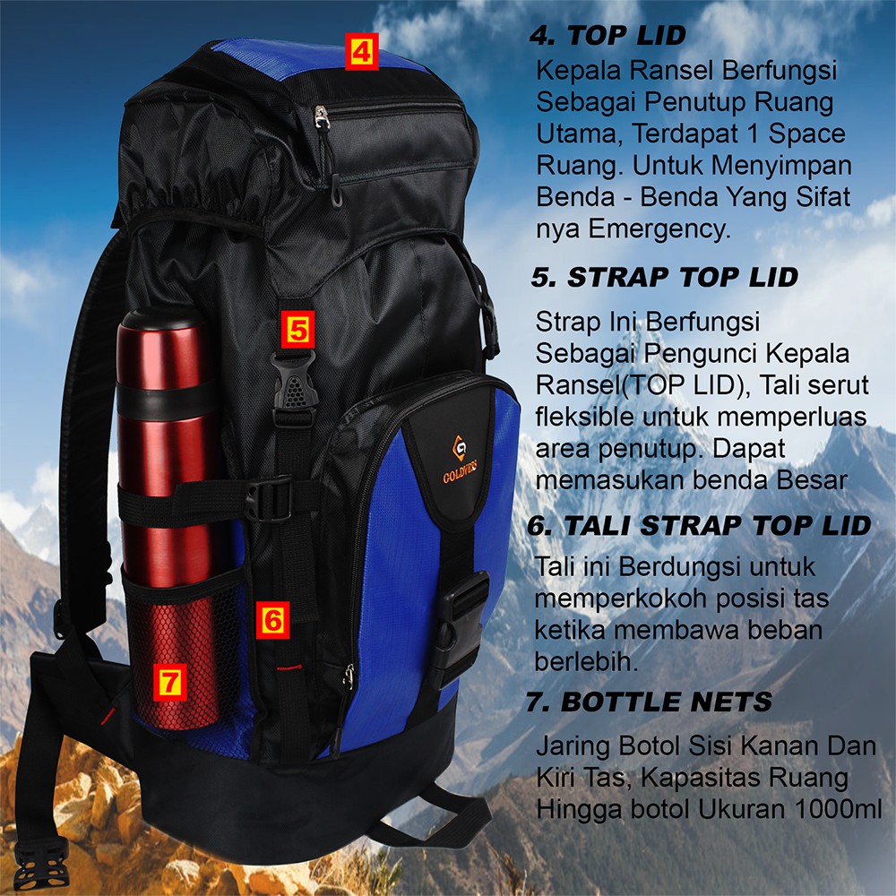 Tas Ransel Pria Gunung Travel Outdoor Hiking - INDORAYA STORE