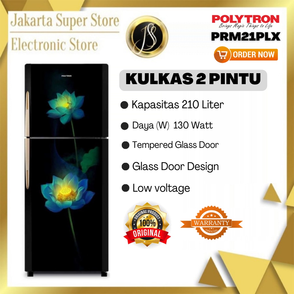 KULKAS POLYTRON PRM 21 PLX LEMARI ES 2 PINTU
