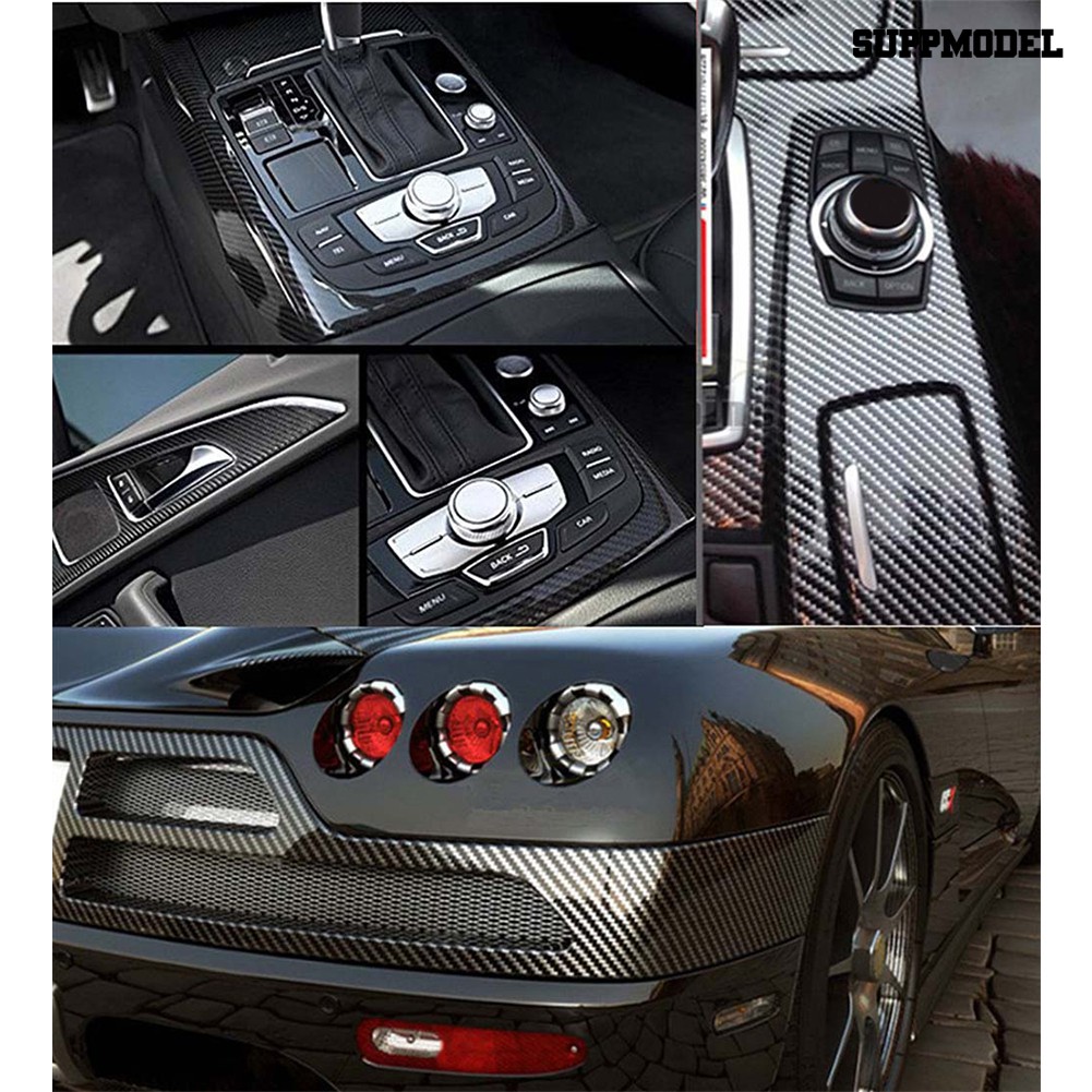 Supmodel Sticker Dekorasi Interior Body Mobil Motif Serat Karbon 5d Bisa Berubah Warna