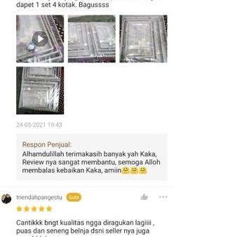 

✮ Kotak Hantaran Pita Mika Tinggi Gold 1 set Isi 4 Box ○