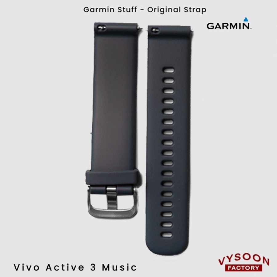 Strap Rubber Smartwatch Garmin Vivo Active 3 Music Original - Navy