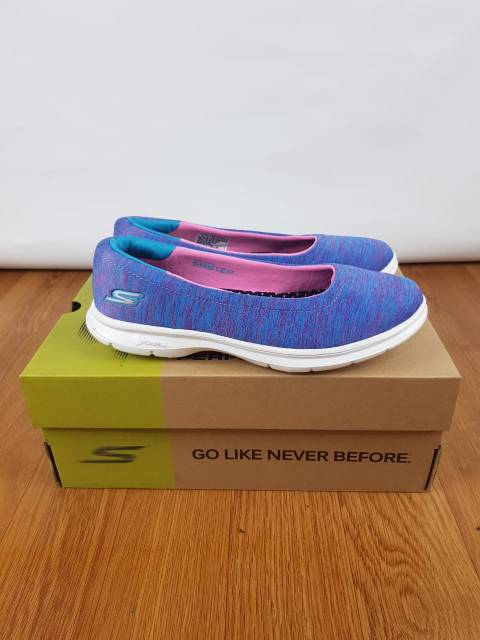 Skechers go step balet canvas woman + lengkap box