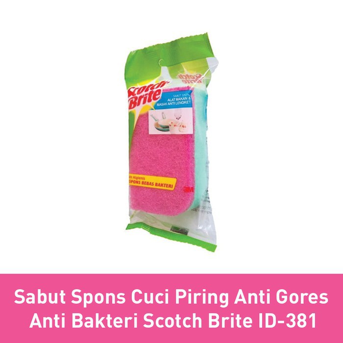 SPONS SABUT CUCI PIRING ANTI GORES TEFLON ID-381 SCOTCH BRITE ALAT MAKAN MASAK ANTI LENGKET