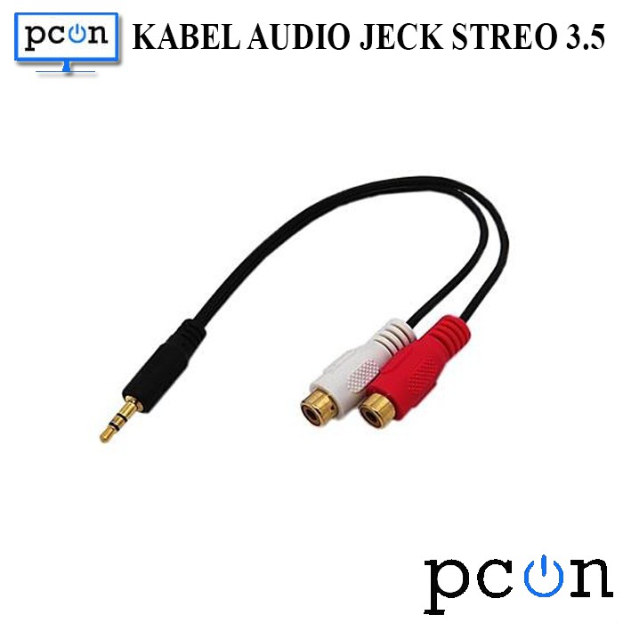 KABEL AUDIO JEK 3.5mm TRS TO 2 RCA F 25 cm HOWELL KABEL AUDIO JEK 3.5