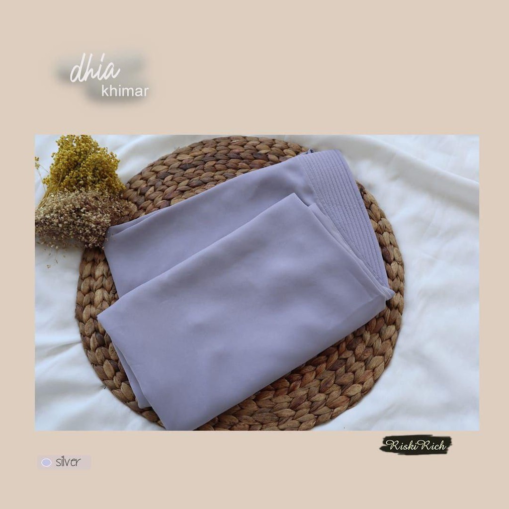 DHIA Khimar Instan Syari Lancip By Riskirich-Silver