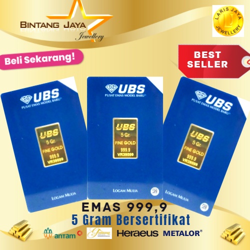 Logam mulia 5gr UBS termurah (LM) Emas 5gr bersertifikat sni batangan