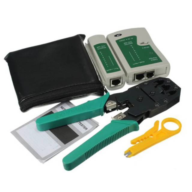 PAKET BUNDLING CRIMPING TOOL RJ45 &amp; LAN TESTER