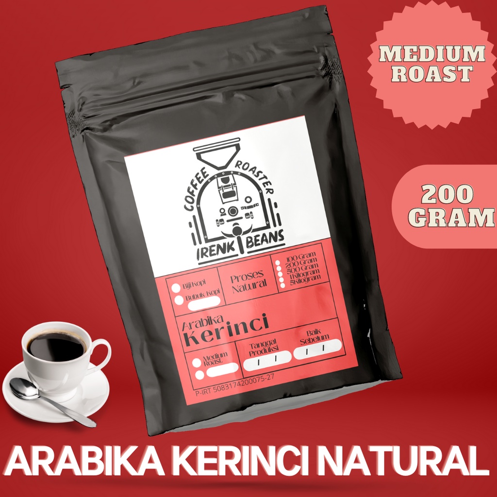 

Kopi Arabica Kerinci Natural 200g Biji Bubuk