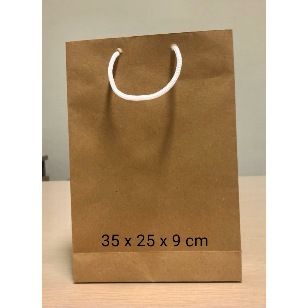 

Paper Bag I Tas Kertas I kraft coklat ukuran sedang I paperbag +SABLON (min qty 100 pcs)