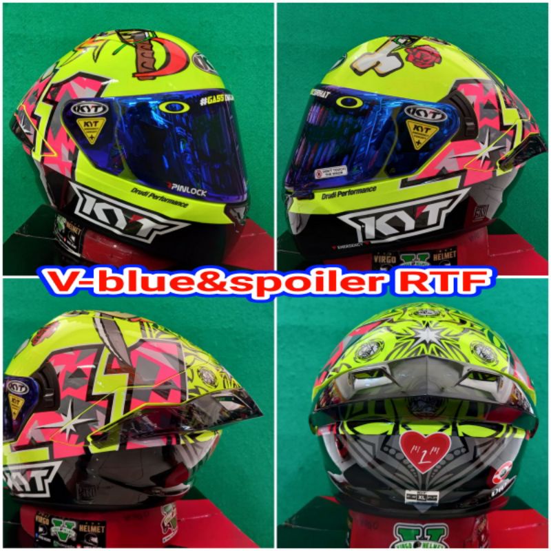 KYT NFR ESPARGARO MISANO 2018 REPLICA ORIGINAL PAKET GANTENG VISOR IRIDIUM + SPOILER