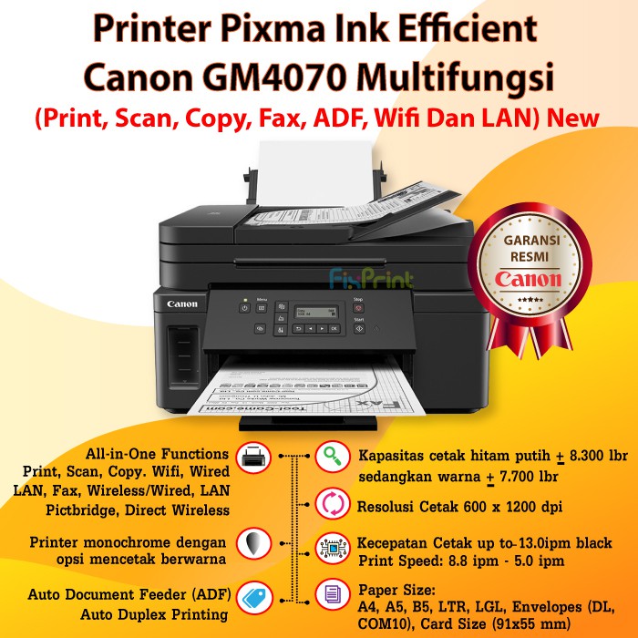 Printer Canon Pixma GM4070 Multifungsi