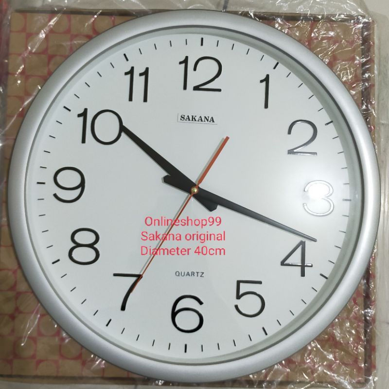 JAM DINDING SAKANA BESAR 40CM ORIGINAL MESIN QUARTZ
