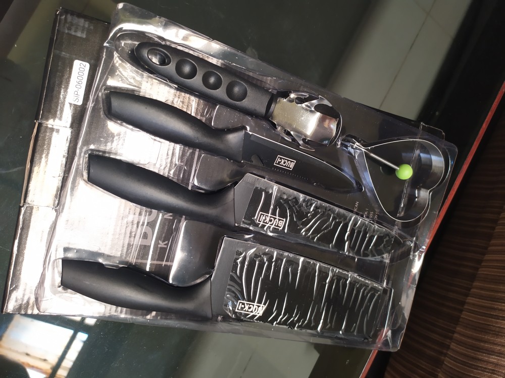 Cocosip Pisau Set Dapur Isi 5 Pcs Hitam Kitchen Knives Set 5 Pcs Black - 60002