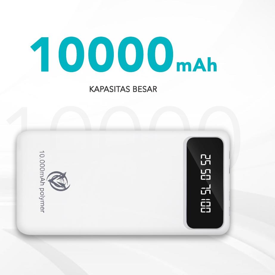 Termurah P4 Powerbank 10000 mAh Power Bank 2A Built in Cable Fast Charging 4 Output 2 Input LED Display Flash Light ,