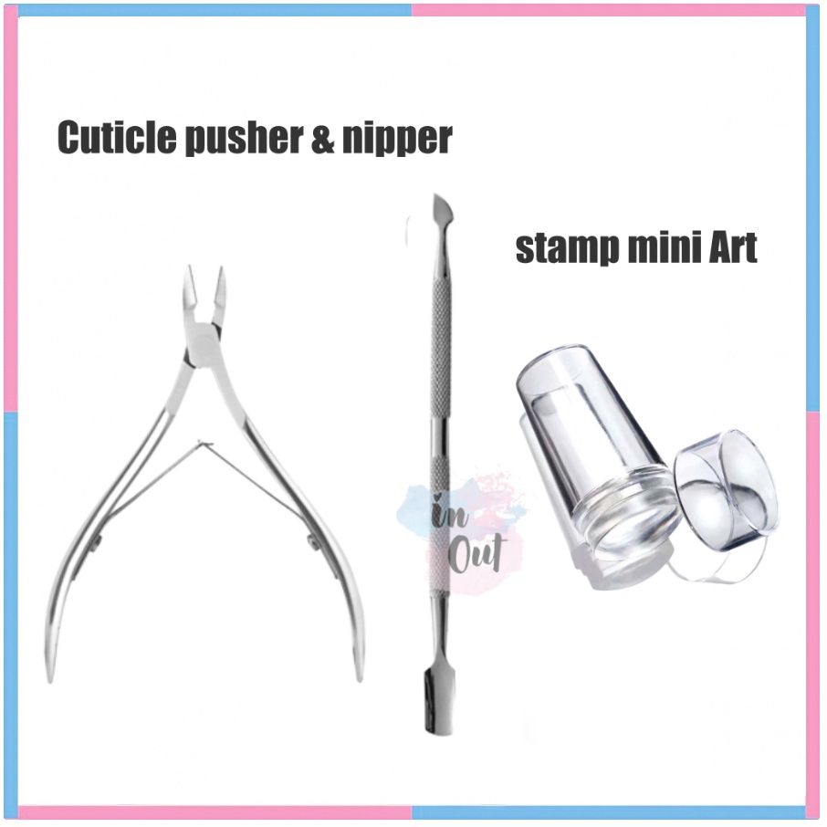 Cuticle Nipper Pusher Nail Solingen / Stamp kuku mini art Murah / gunting , pendorong kutikula Kuku / Alat Tang cabut Manicure Pedicure / Nail art stamp Jelly transparan DIY Stempel Kuku Silikon KU022 KU023 KU025