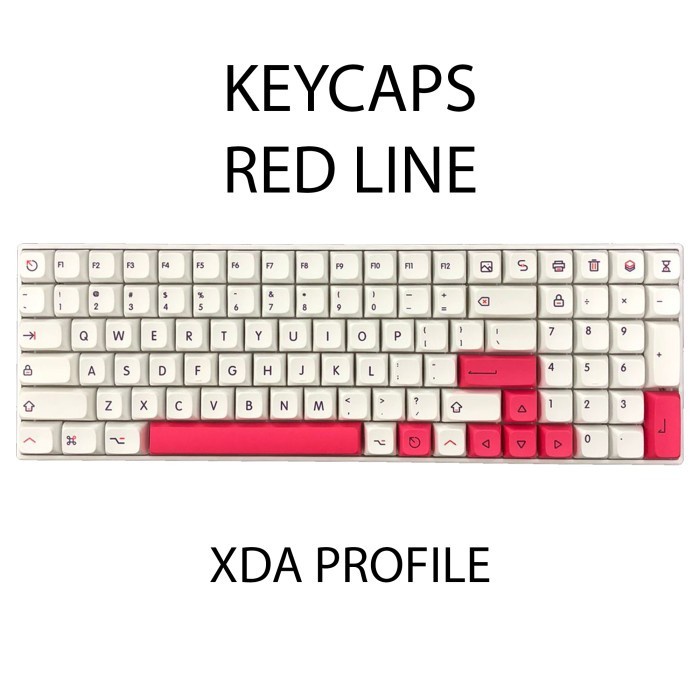 KEYCAPS RED LINE XDA PROFILE SUBLIM SINGLE SHOT MECHANICAL KEYBOARD