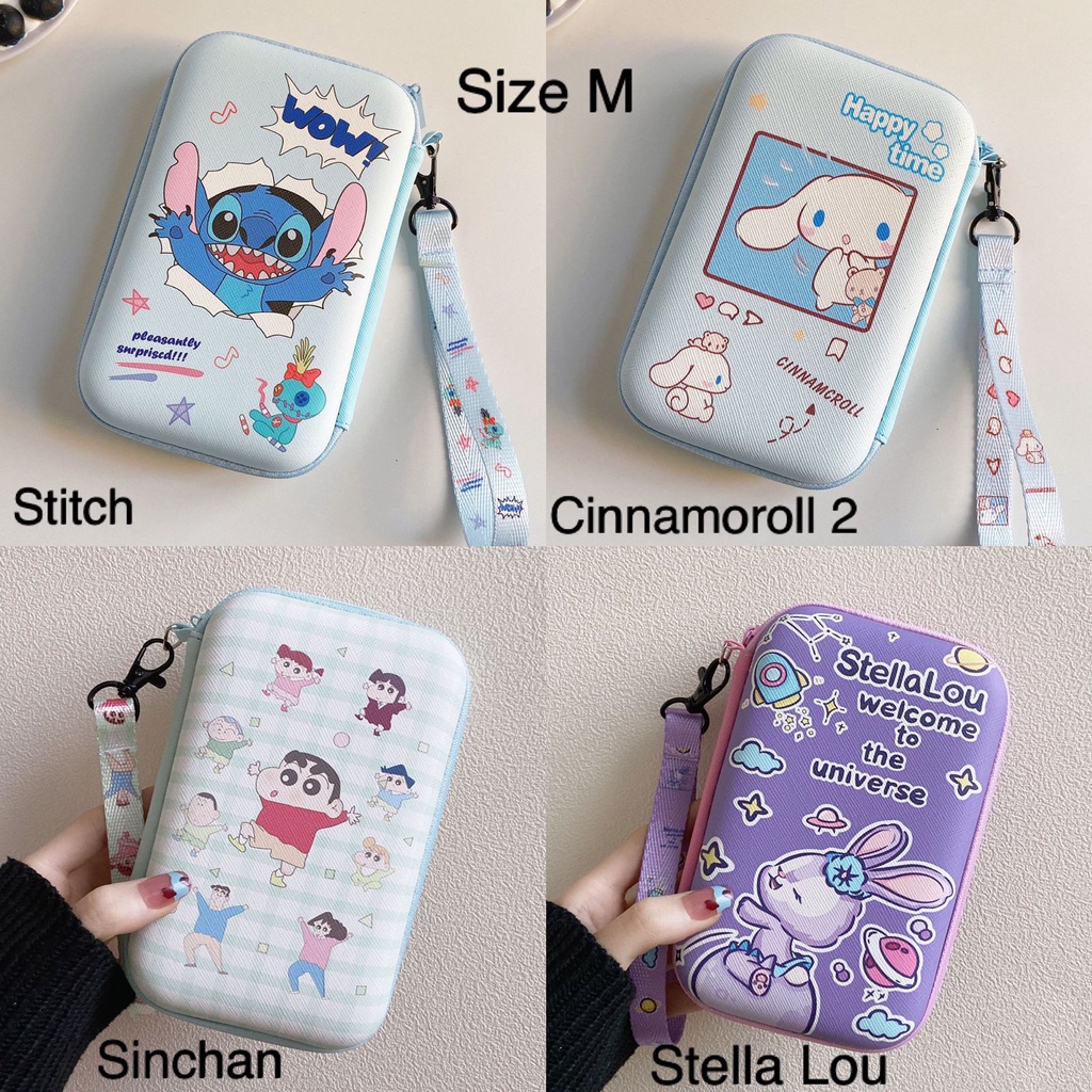 Pouch serbaguna hardcase / pouch handphone powerbank size M