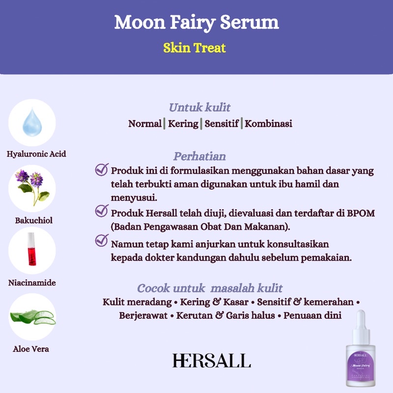 Hersall Watermelon Ice Cream Serum &amp; Moon Fairy Serum - BPOM 100% ORIGINAL