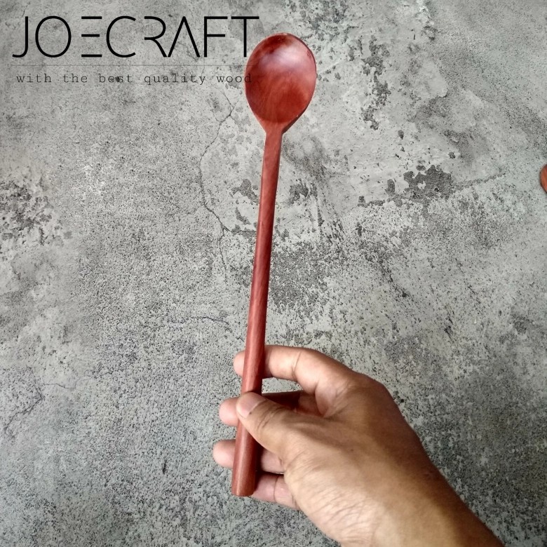 sendok kayu-sendok korea bulat panjang