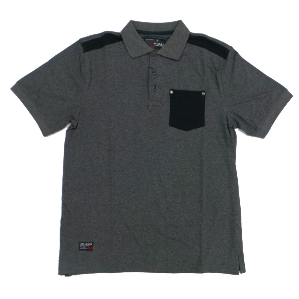 Viali Milano Polo Shirt Pria Lengan Pendek Grey