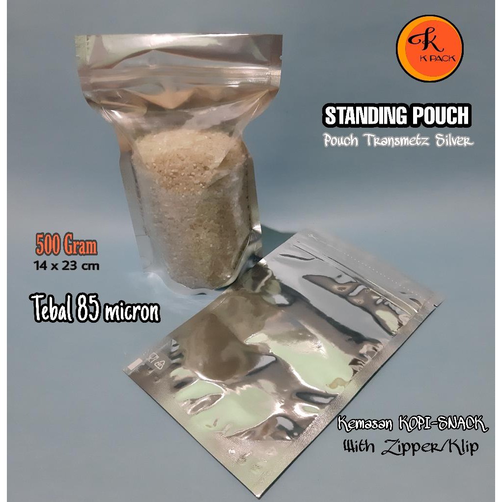 Standing Pouch kombi Silver 500 Gram