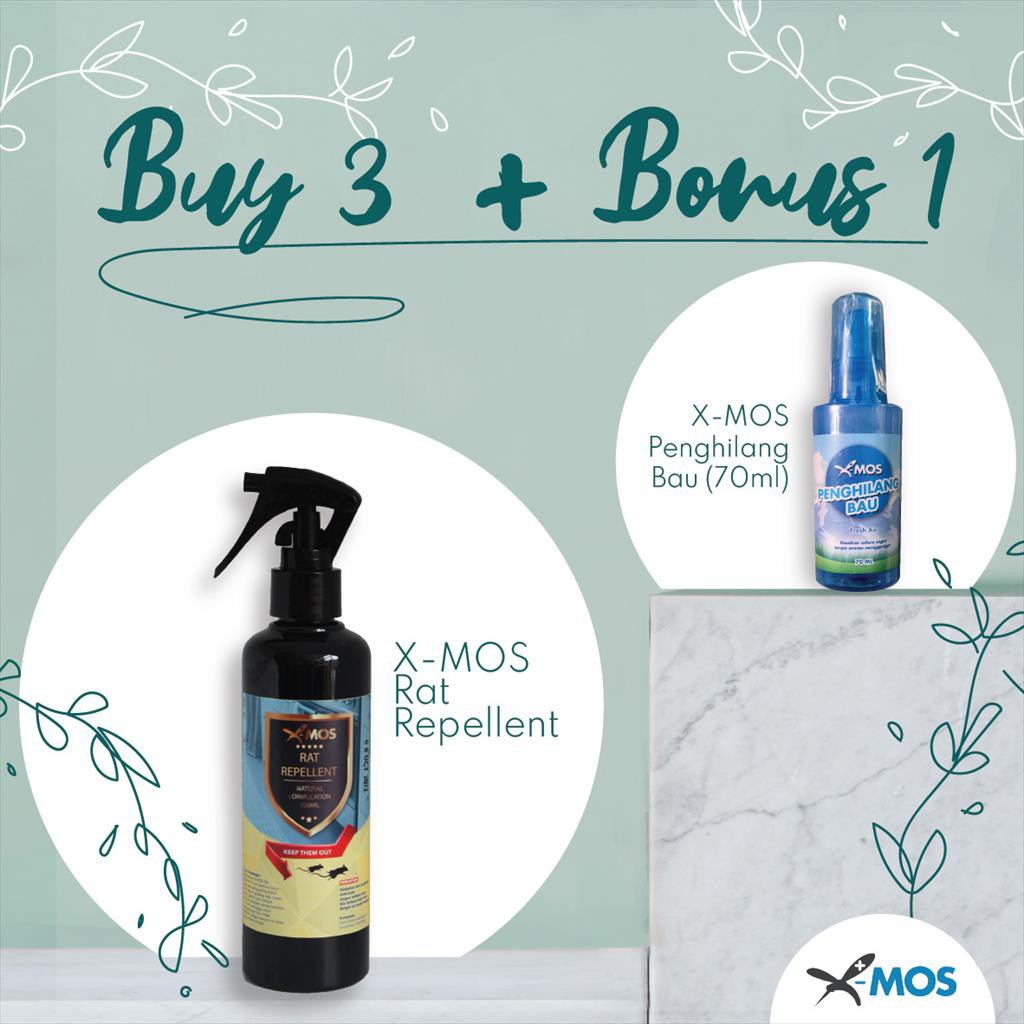 Paket XMOS 3 Rat repellent 250 ml pengusir tikus untuk kap mobil