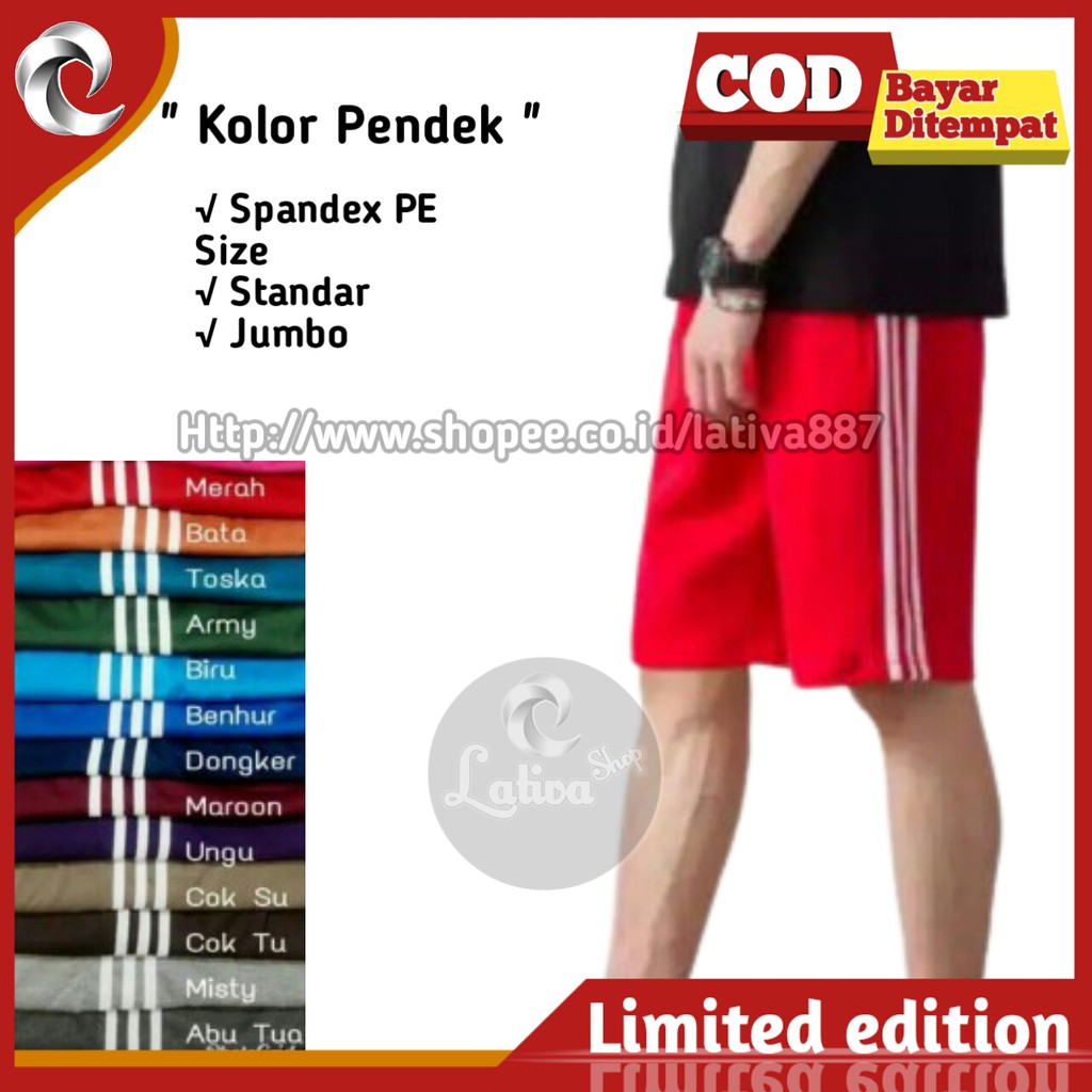 Celana Pendek Kolor Training Olahraga Pria Cowok Jumbo