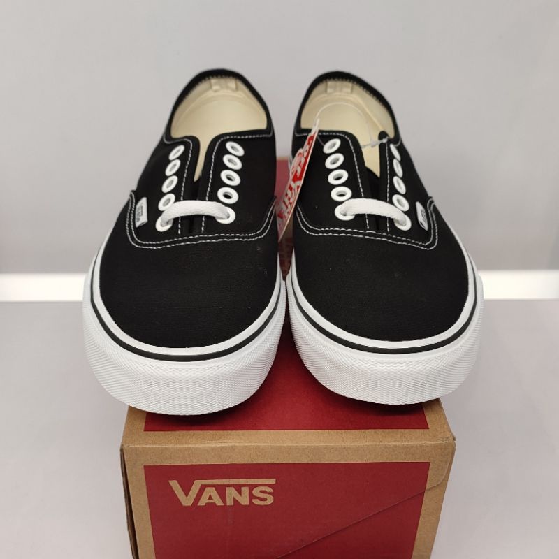 VANS AUTHENTIC BLACK WHITE ORIGINAL RESMI NAVYA