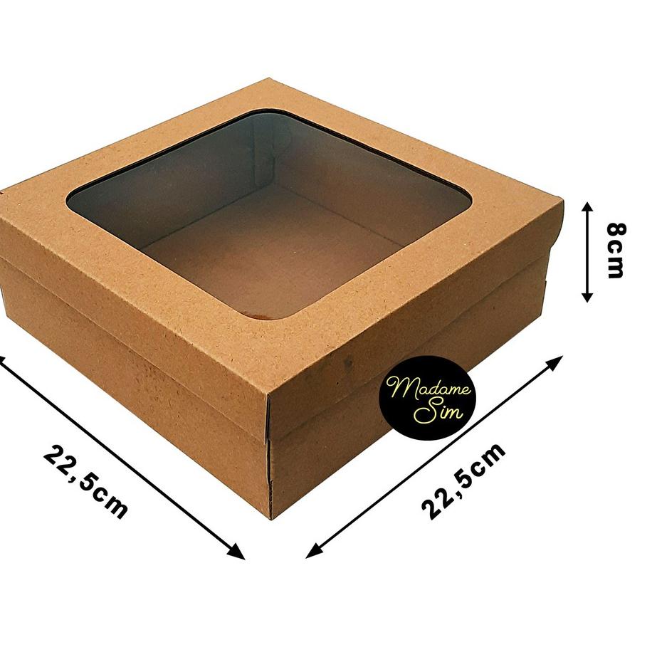 

Baru - KOTAK KUE - CAKE BOX - DUS BOLU 22 x 22 x 8 CM - JENDELA ISI 10 PCS