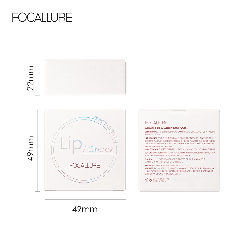 Focallure Lip Mud Dual Muse Lip Clay Focallure Lip And Cheek Duo 2IN1 Lipcream And Cheek Blush Focallure Lipcream Focallure